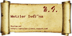 Wetzler Ivána névjegykártya